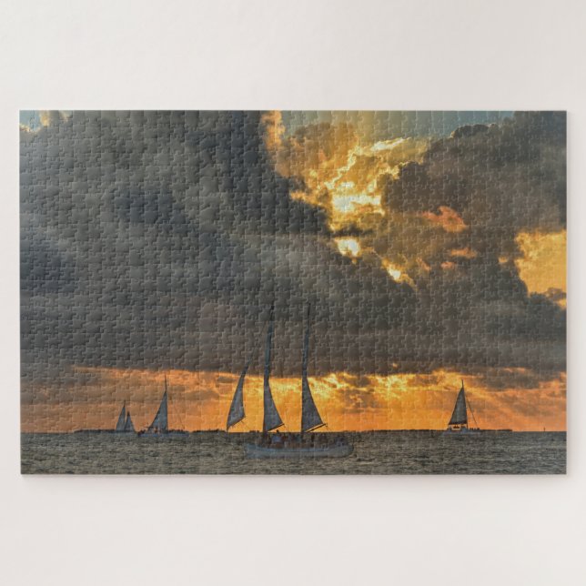 Puzzle Tormenta al atardecer en Key West, Florida (Horizontal)