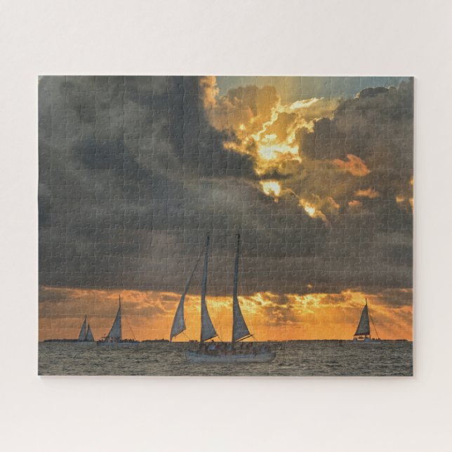 Puzzle Tormenta al atardecer en Key West, Florida (Horizontal)