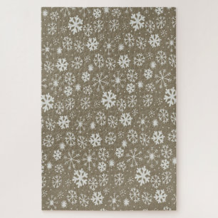 Puzzle Tormenta de copos de nieve dibujados a mano con fo