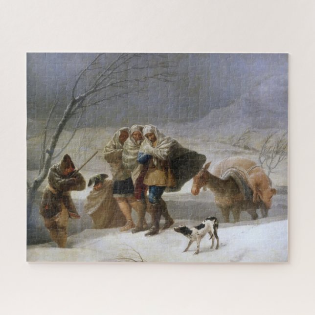 Puzzle Tormenta de nieve en invierno (por Francisco Goya) (Horizontal)