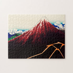 Puzzle Tormenta debajo de la cima por Katsushika Hokusai