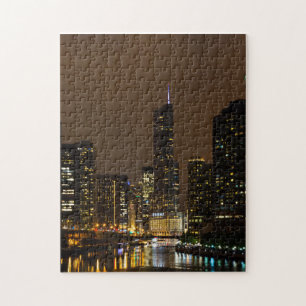 Puzzle Tormenta nocturna en el río Chicago