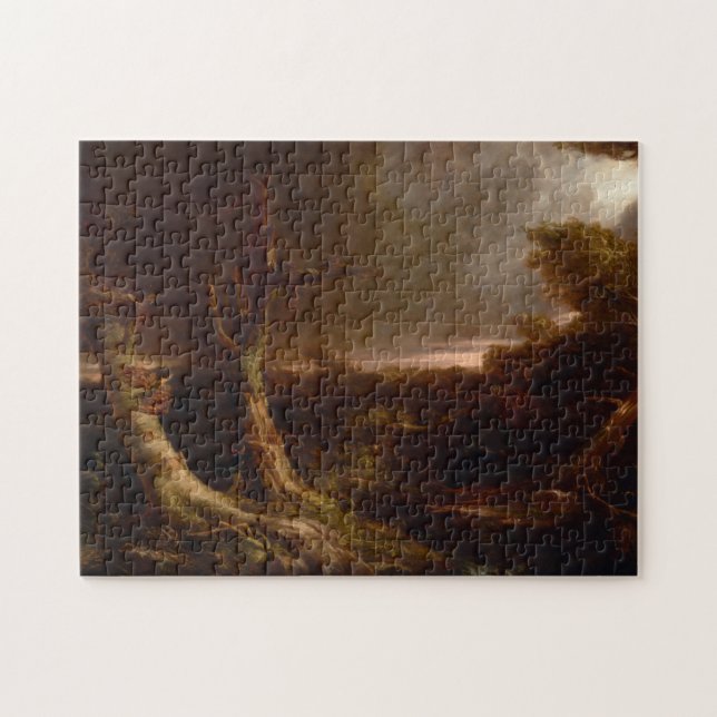 Puzzle Tornado en un bosque americano por Thomas Cole (Horizontal)