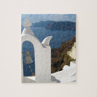Puzzle Torre de Campana Santorini en el Sol de la Tarde