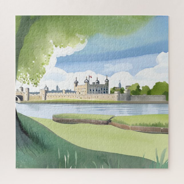 Puzzle Torre de Londres | Paisaje acuático del Reino Unid (Vertical)