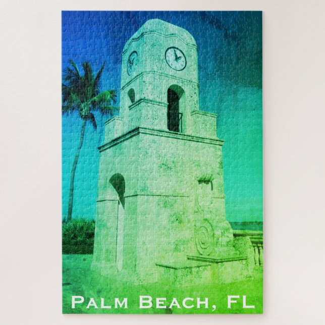 Puzzle Torre del Reloj de Worth Avenue - Palm Beach, FL (Vertical)