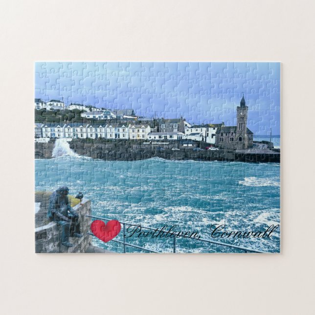 Puzzle Torre del Reloj Porthleven + Esperando la escultur (Horizontal)