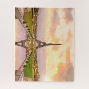 Puzzle Torre Eiffel al amanecer de las fuentes de Trocade
