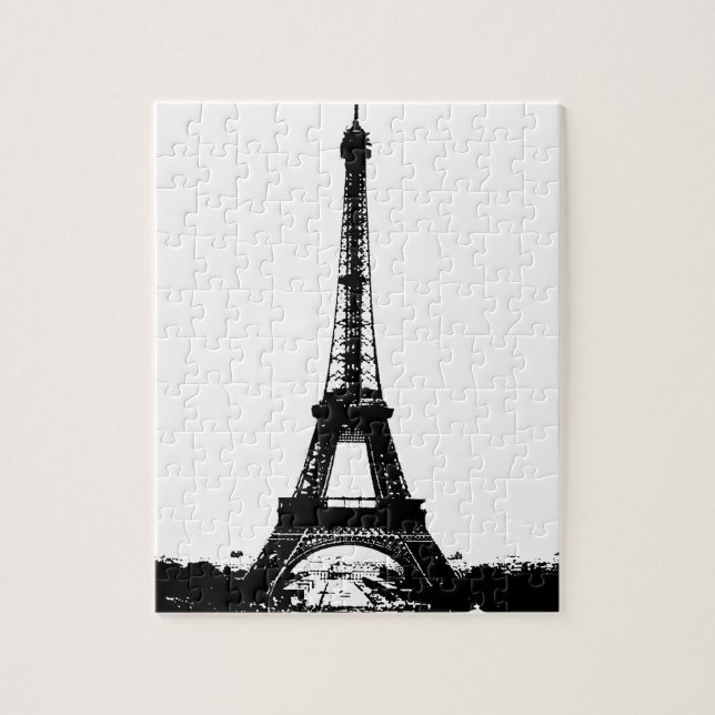 Puzzle Torre Eiffel Blanca y Negra (Vertical)