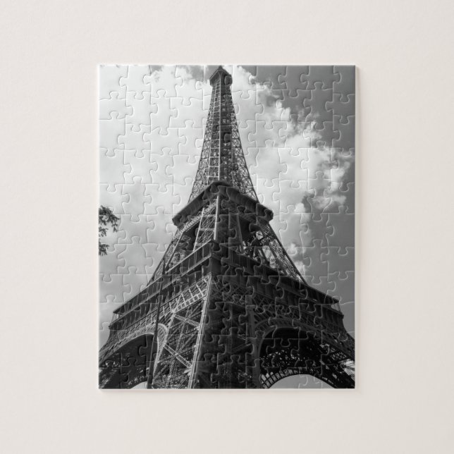 Puzzle Torre Eiffel Blanca y Negra en París (Vertical)