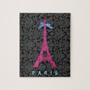 Puzzle Torre Eiffel de las rosas fuertes en falso