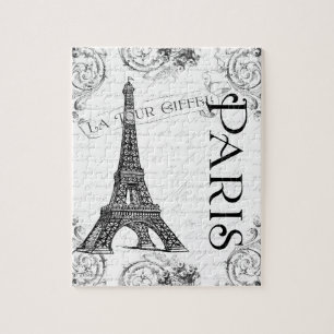 Puzzle Torre Eiffel en blanco y negro