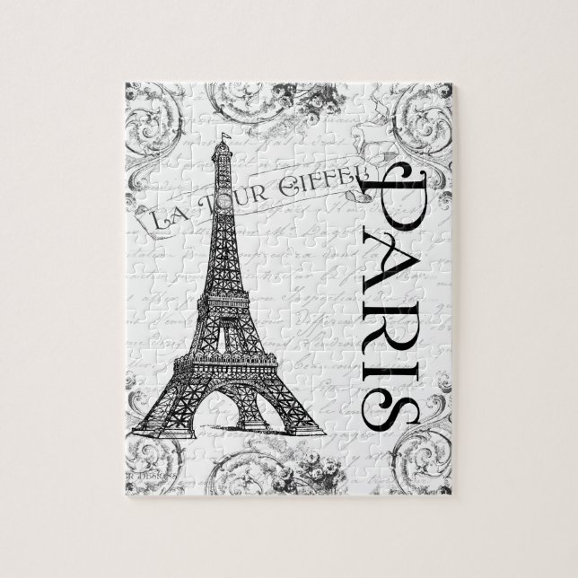 Puzzle Torre Eiffel en blanco y negro (Vertical)