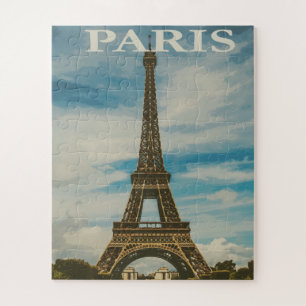 Puzzle Torre Eiffel estilo Postcard En París