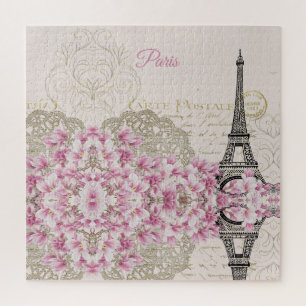 Puzzle Torre Eiffel, Magnolia Rosa de París