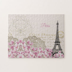 Puzzle Torre Eiffel, Magnolia Rosa de París