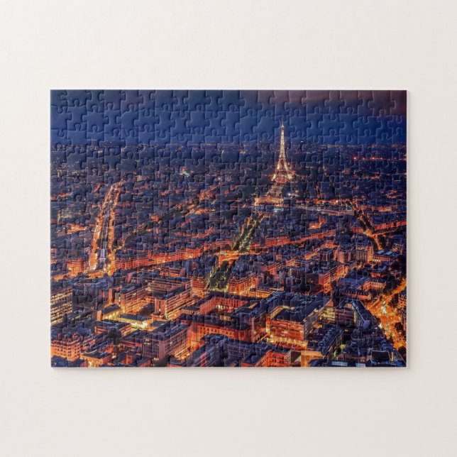 Puzzle Torre Eiffel Paris City Night Europe Foto de viaje (Horizontal)
