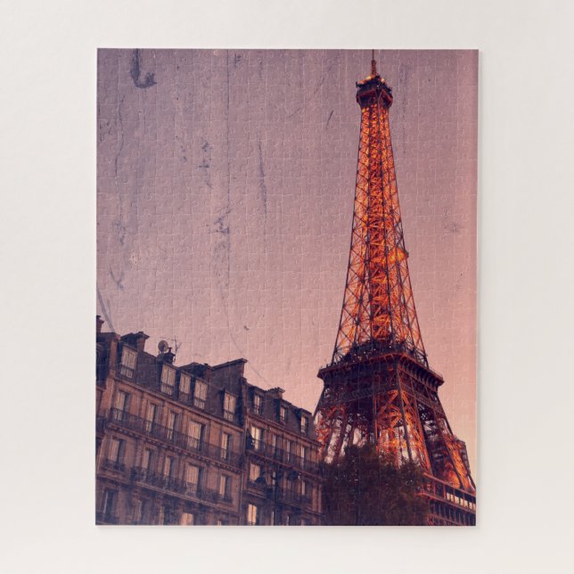 Puzzle Torre Eiffel - París estilo retro - 16x20 - 520 pc (Vertical)