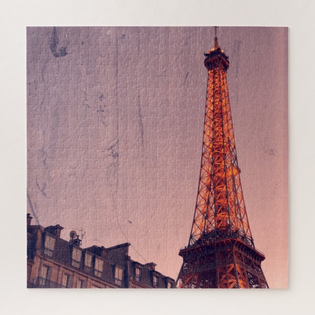 Puzzle Torre Eiffel - París estilo retro - 20x20 -676 pcs (Vertical)