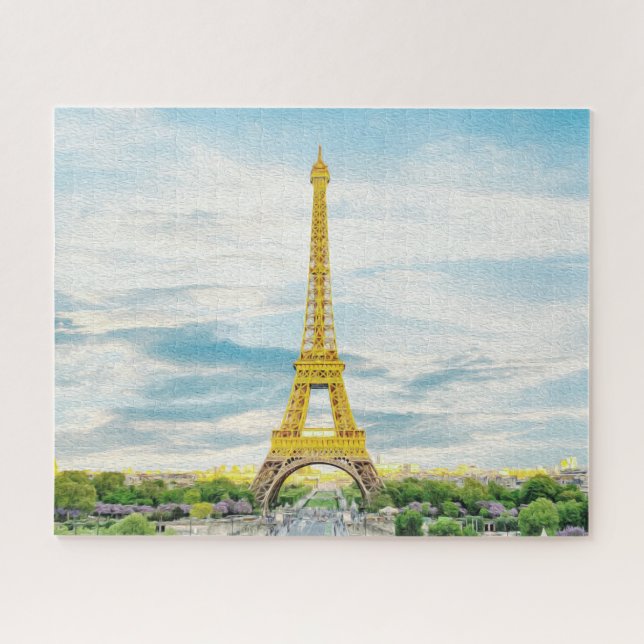 Puzzle Torre Eiffel París Francia Pintura Europa (Horizontal)