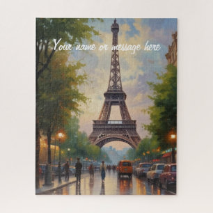 Puzzle Torre Eiffel París Viaje Arte Retro Vintage Nombre