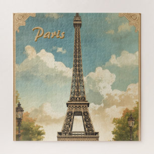 Puzzle Torre Eiffel París Viajes Estilo Vintage Arte Retr
