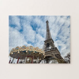 Puzzle Torre Eiffel y carrusel - París, Francia, Europa