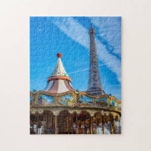 Puzzle Torre Eiffel y carrusel - París, Francia, Europa