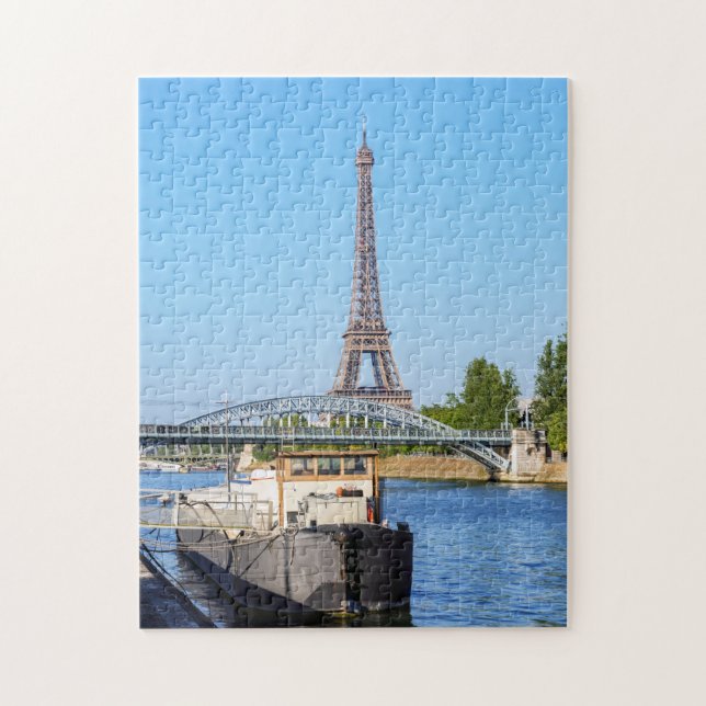 Puzzle Torre Eiffel y Pont Rouelle en el río Sena (Vertical)