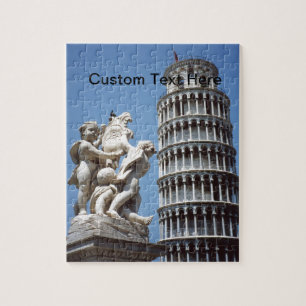 Puzzle Torre inclinada de Pisa con estatua de Cherub