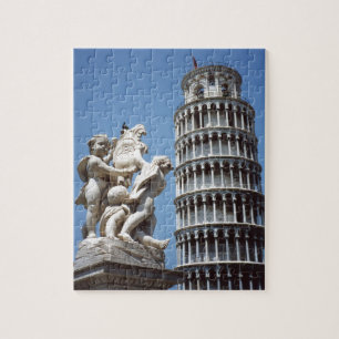 Puzzle Torre inclinada de Pisa con estatua de Cherub
