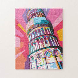 Puzzle Torre inclinada de Pisa Italia colorido arte pop