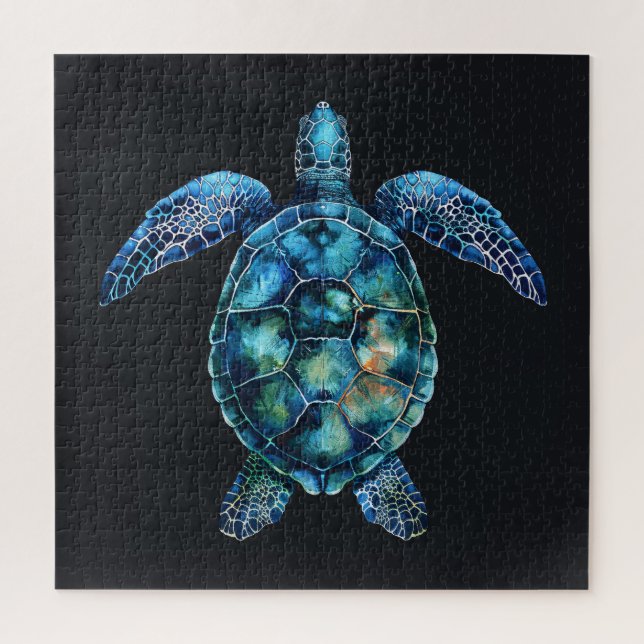 Puzzle Tortuga azul acuática (Vertical)