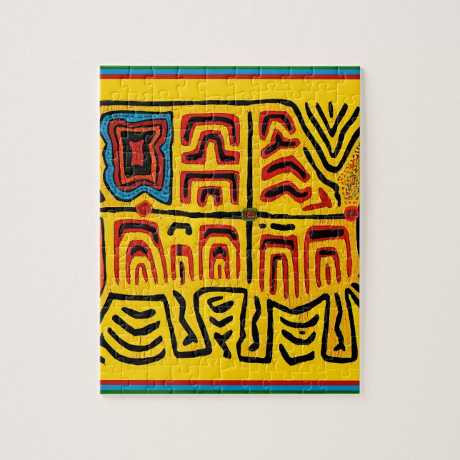 Puzzle Tortuga caminando tribal Kuna (Vertical)