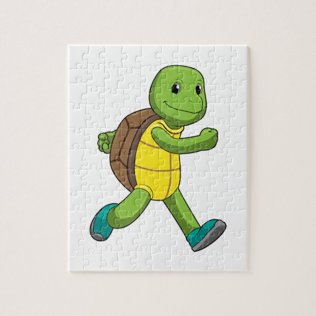 Puzzle Tortuga como corredora en carrera (Vertical)