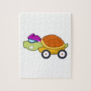 Puzzle Tortuga con caparazón como auto
