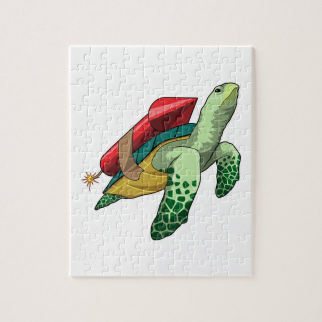 Puzzle Tortuga con Cohete (Vertical)