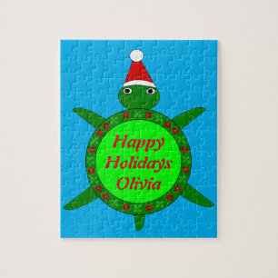 Puzzle Tortuga de Navidades cortos con Personalizado de c