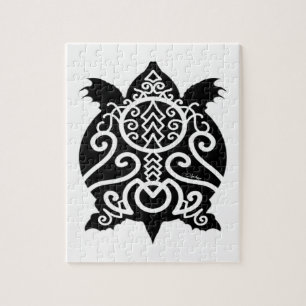 Puzzle Tortuga de paro de silueta negra