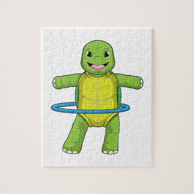 Puzzle Tortuga en gimnasio con neumáticos Fitness (Vertical)