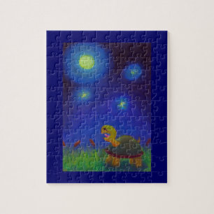 Puzzle Tortuga feliz del canto que dibuja el arte lindo