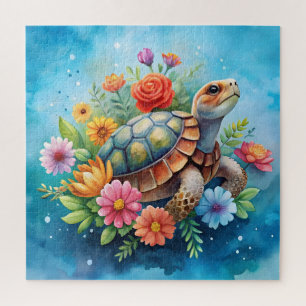 Puzzle Tortuga floral