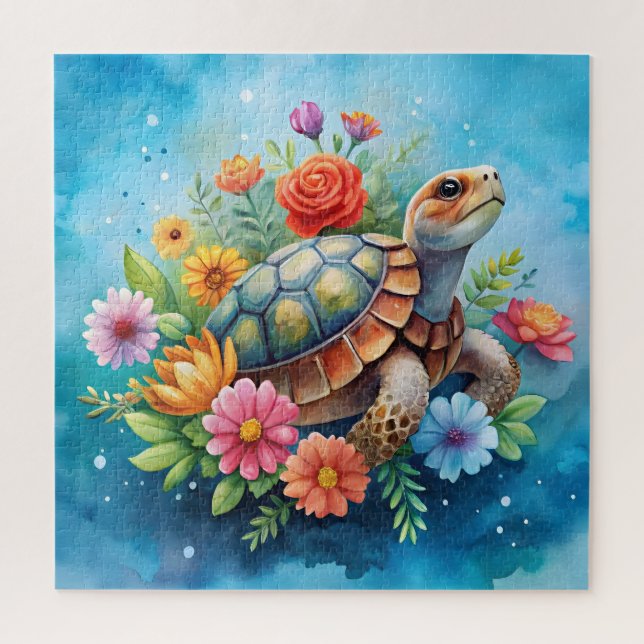 Puzzle Tortuga floral (Vertical)