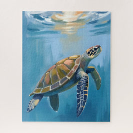 Puzzle Tortuga Marina Animal Oceánico Acuarela