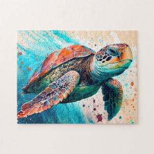 Puzzle Tortuga marina de color suave