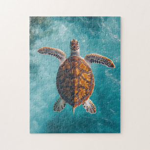 Puzzle Tortuga marina en el océano turquesa