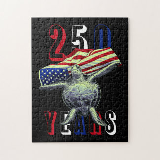 Puzzle Tortuga Marina Patriótica USA 250 Años Bandera Ame