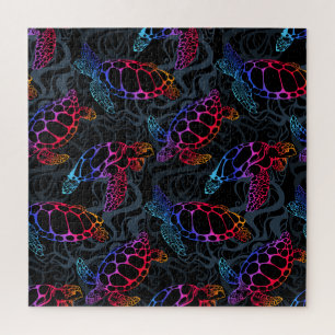 Puzzle Tortuga marina psicodélica: Boho Ocean