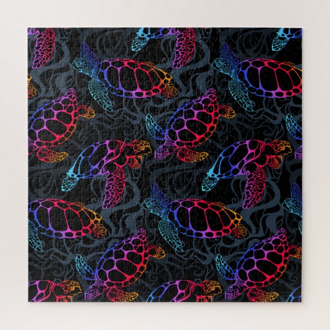 Puzzle Tortuga marina psicodélica: Boho Ocean (Vertical)