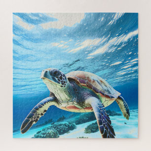 Puzzle Tortuga marina realista